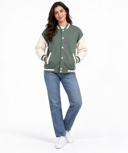 Chaqueta Varsity Azul Marino y Blanca para Hombre, Bordada con BOS 23, Estilo Preppy, Fibra de Algodón, Corte Regular, para Otoño - Product Image 5