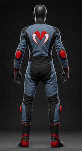 Men's Blue Color Blocked <b>One</b> Piece Motorcycle Racing <b>Suit</b> Full <b>Body</b> Jumpsuit - Product Image 2