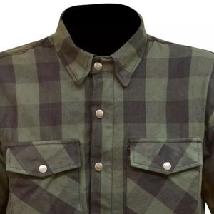 Men Plaid <b>Flannel</b> Shirt Long Sleeve Knitted Cotton Casual Workwear Motorcycle Riding Outerwear - Product Image 4