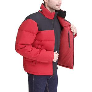 Manufacturer Custom Winter Loose Bubble <b>Men</b> Puffer <b>Jackets</b> Canvas Comfortable 100% Nylon Patchwork Stand Collar - Product Image 6