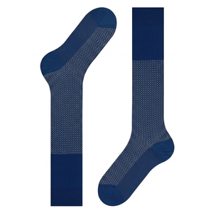 Men's <b>Knee</b> <b>High</b> <b>Socks</b> Dot Pattern Navy Blue Gray Knitted Breathable Daily Wear Autumn Season - Product Image 4