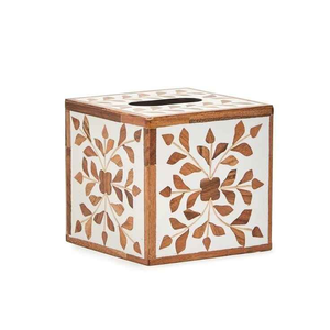 Boîte à mouchoirs carrée en os incrusté, faite à la main, de qualité antique, pour la décoration de la maison - Product Image 1