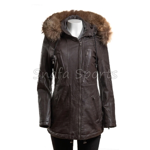 Chaquetas de Cuero Genuino con Cierre, Transpirables, de la Mejor Moda, de Pakistán, Cómodas y de Buena Calidad para Mujer - Product Image 3