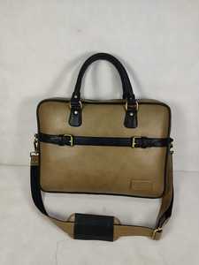 กระเป๋าสะพายแล็ปท็อป PU LEATHERITE กันน้ำ พร้อมสายสะพายไหล่ สีเบจ-ดำ สำหรับธุรกิจ สำนักงาน และการเดินทาง - Product Image 6
