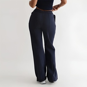 High quality Women's Flare Jogger <b>pant</b> 100% Cotton Breathable Soft Baggy Wide Straight Leg <b>Pants</b> Sweatpants Trousers <b>Pants</b> - Product Image 6