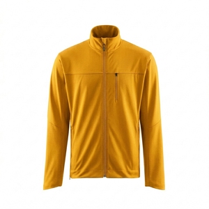 Chaqueta de forro polar con cuello alto y cremallera para hombre, de manga larga, estilo deportivo, para otoño, ropa exterior, chaqueta softshell. - Product Image 1