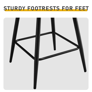 2 Sgabelli Alti Girevoli in PU Nero con Schienale Rimovibile e Pannello Posteriore in Legno Curvato, Gambe in Metallo per Uso in Caffetteria - Product Image 4