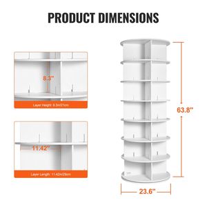 Scarpiera Girevole a 7 Livelli con Rotazione a 360 Gradi, Espositore Girevole per Scarpe, Carosello Girevole Lazy Susan per Organizzazione e Conservazione delle Scarpe - Product Image 4