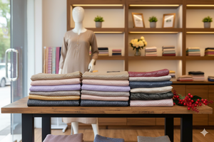 Châles en cachemire texturé à chevrons de qualité supérieure - Écharpes légères et douces en mélange de coton pour toutes les saisons - Étoles élégantes multicolores - Product Image 2