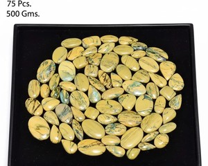 Cabochon de jaspe Canyon naturel, poli et lisse, pierre précieuse en vrac, motif ton terre, pour la fabrication de bijoux, jaspe paysager unique - Product Image 1