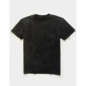 T-shirt graphique personnalisé délavé à l'acide 100 % coton, style vintage, col rond, coupe ample - Product Image 5