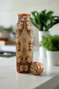 UNICORN HANDICRAFTS Botella de Agua Clásica de Cobre con Diseño de Patrón de Diamantes, Ecológica, Personalizada, Portátil, para Viajes, con Tapa - Product Image 3