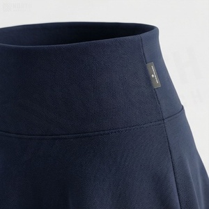 <b>Women</b> High Waist A-Line Mini <b>Skirt</b> Solid Color Casual Stretch Fabric <b>Navy</b> <b>Blue</b> - Product Image 4