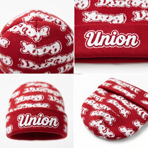 Custom All Over Print Logo Beanies Acrylic High Quality Knit Premium Beanie <b>Hat</b> with OEM Services manufacturer - Product Image 5
