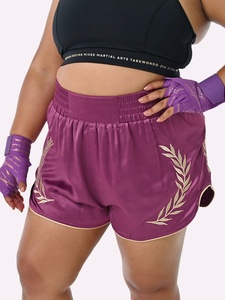 Wholesale Plus Size Muay Thai <b>Boxing</b> <b>Shorts</b> Custom Breathable Front Logo 100% Polyester Lightweight Trunks for Man & <b>Woman</b> - Product Image 5
