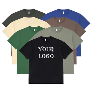 Wholesale Custom Logo Men's 100% Cotton Regular <b>Fit</b> <b>V</b>-Neck Formal Eco-Friendly Breathable Heavyweight 220g Fabric Blank Tee - Product Image 1