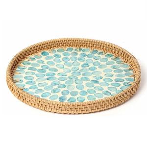 Decoración de mesa para fiesta de bodas, bandeja de ratán, último diseño, bandeja redonda de madera para servir, para uso doméstico. - Product Image 4