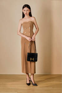 Conjuntos de Moda 2026, Elegantes y Chic, Sin Mangas, Estilo Urbano, Top Bustier con Botones y Falda, Conjunto de Dos Piezas para Mujer, KS30 - Product Image 3