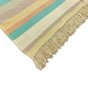 Striped Minimalist Cotton Dhurrie Rug <b>Runner</b> <b>For</b> Bedroom Walkway Kitchen Hall 049 - Product Image 3