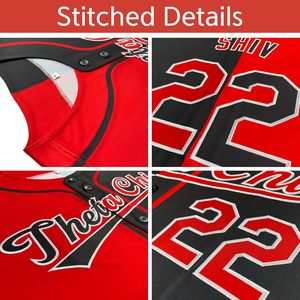 Maillot de baseball personnalisé pour adultes et jeunes avec logo personnalisé avec numéro de nom d'équipe Chemises de sport respirantes cousues et imprimées Style de jeu - Product Image 5