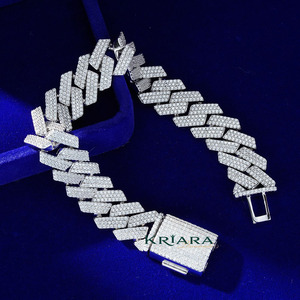 Pulsera de Diamantes Cultivados en Laboratorio, Oro Blanco 925, Chapado en Rodio, Corte Brillante Redondo, Lujosa, Unisex, para Uso Diario - Product Image 4