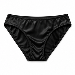 Womens <b>Satin</b> Knitted Bikini Brief <b>Panties</b> Soft Silk-Like Stretch Mid-Rise Comfortable Solid Basic Eco-Friendly Breathable Adults - Product Image 3