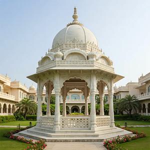 Gazebo en marbre sculpté à la main, écologique et durable, design style ferme pour villa, lac, jardin, hôtel, cour, architecture HAYAT - Product Image 3