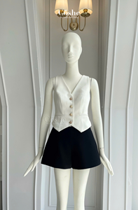 Coshe Kylie Top Chaleco sin Mangas con Cuello en V Estilo con Tela de Sarga Suave Fácil de Combinar Elegante Traje Casual de Oficina para Mujer Elegante - Product Image 6