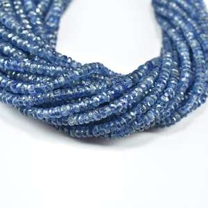 Natural Kyanite Faceted Rondelle Gemstone Beads 3x5mm Loose Kyanite Beads For Jewelry Necklace Making Wholesale Bulk Gemstone - Product Image 5