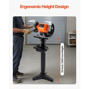 Supporto per smerigliatrice da banco resistente 27x27 cm con morsetto e piedistallo da pavimento, fessure di montaggio pre-tagliate, pratico per il montaggio della smerigliatrice - Product Image 5