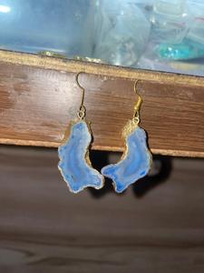 High Quality Druzy Stone for Earring Wire Making Natural <b>Brass</b> Earrings Wholesale - Product Image 2