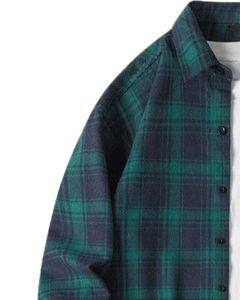 Men Dark Green Plaid Casual <b>Shirt</b> Cotton Polyester Long Sleeve Button Down Check <b>Shirt</b> For Wholesale OEM Export Supply Market - Product Image 3