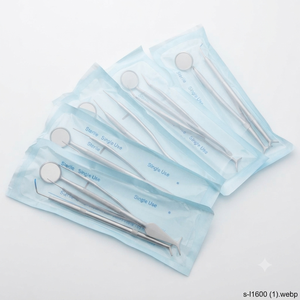 Kit d'instruments dentaires jetables blancs, outils d'examen dentaire manuels, certifiés CE, poignée moletée, Classe I - Product Image 4
