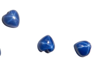 Saphir bleu étoilé en forme de cœur 6x6 mm 1 carat, cabochon poli créé en laboratoire avec effet étoile à 6 branches pour la fabrication de bijoux - Product Image 5