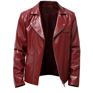 Veste de motard en cuir véritable enduit pour homme, noir et marron vintage, en peau d'agneau vieillie |   Veste de moto coupe-vent et écologique - Product Image 1