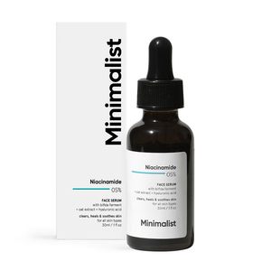 Suero minimalista con niacinamida al 5% y ácido hialurónico que reduce las manchas oscuras y controla la grasa, para todo tipo de piel, 1 oz (30 ml) - Product Image 1