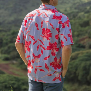 Camisa Hawaiana de Lino de Alta Calidad con Botones y Estampado de Lujo para Playa, Personalizada por el Fabricante, OEM - Product Image 1