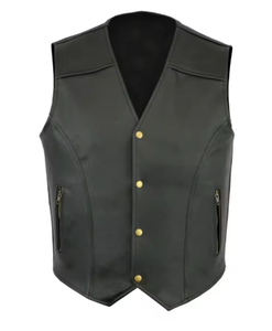 SBEA IMPEX Men's Motorcycle Biker Jacket PU Leather Solid Color Large Pocket Sleeveless Quick Dry Anti-Wrinkle Winter Outerwear - Product Image 2