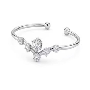 กำไลข้อมือทองคำ 14k สำหรับผู้หญิง ยี่ห้อ Aniva ประดับเพชรทรงกลมเจียระไนแบบเหลี่ยมคม ดีไซน์เรขาคณิต คลาสสิก เหมาะสำหรับเป็นเครื่องประดับงานแต่งงาน - Product Image 1