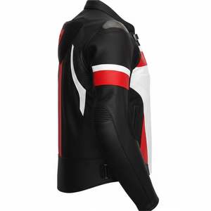 Veste de moto en cuir véritable de nouvelle conception avec logo personnalisé et couleur imprimée, imperméable, respirante, en Cordura, unisexe - Product Image 3