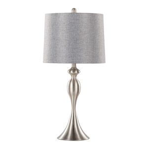 Lampada da tavolo Ashland contemporanea in metallo da 27 pollici con paralume in lino testurizzato grigio nichel spazzolato, set di 2 Grandview Gallery - Product Image 2