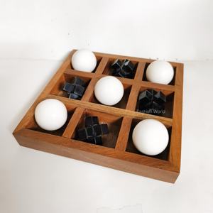 Juego de Estrategia Clásico de Madera, Tres en Raya, con Construcción de Madera Sólida Resistente y Piezas Pulimentadas, Juego de Entretenimiento Tradicional - Product Image 6