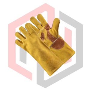 Gants de soudage en cuir grainé, gants de soudeur résistants à la chaleur, gants de protection contre le feu, gants de travail pour barbecue avec paume renforcée - Product Image 4