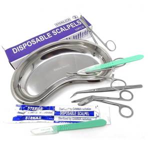 Bol réniforme, plateau, bassin, instruments dentaires et chirurgicaux en acier inoxydable, set de scalpels SURGINEXA SOA-5547987249121 - Product Image 2