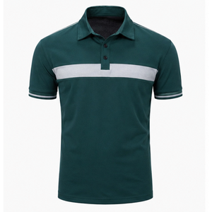 Camisas Personalizables de Alta Calidad para Hombre, Ecológicas, 100% Algodón, Corte Cómodo, Tallas Grandes, Tejidas, Manga Corta, Estilo Vintage para Golf - Product Image 1