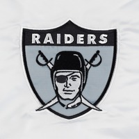 Blouson bomber blanc Oakland Raiders pour homme, logo brodé, col montant, vêtement décontracté pour l'automne