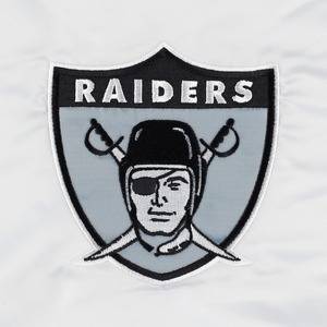 Chaqueta Bomber Blanca de los Oakland Raiders para Hombre, con Logotipo Bordado, Cuello Alto, Estilo Casual para Otoño - Product Image 4
