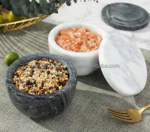 Elegante caja de sal de mármol negro con tapa, accesorio de cocina duradero, elegante y funcional, perfecto para mesa de Artisan Craft - Product Image 2