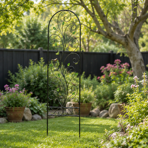 Enrejado Decorativo de Metal para Jardín con Diseño de Pájaro y Hojas, Soporte para Plantas de Exterior, Estaca de Jardín de Hierro Resistente al Óxido para Enredaderas - Product Image 1