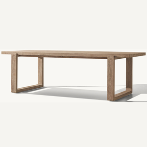 Table rectangulaire pour salle à manger extérieure au design moderne, en bois durable et anti-pourriture - Product Image 2